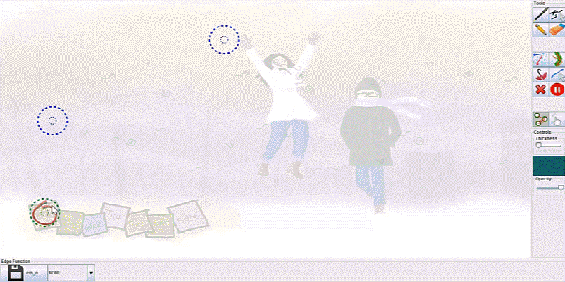 An animated infographic illustrating the weather of a cold windy week in Toronto. The relational functions are generated from an underlying weather data file.